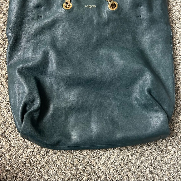 Lanvin Leather Tote with Gold Chain - Picture 3 of 7